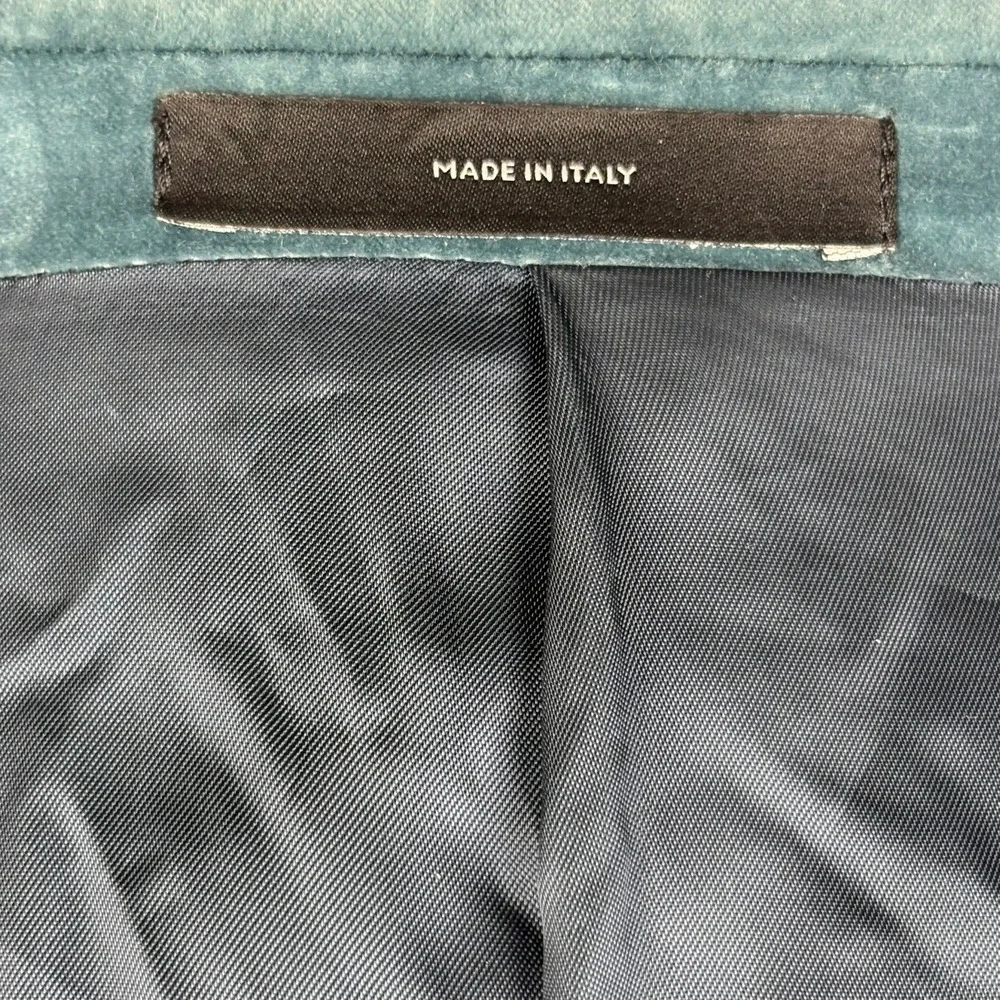 Paul Smith Brierley Velvet Blazer Sport Coat Mens 44R Teal Blue Cotton Italy